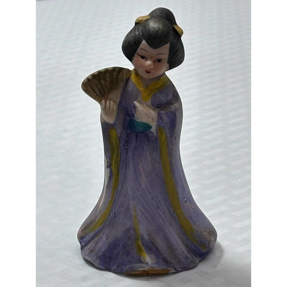 Vintage JSNY Ceramic Bell Japanese Geisha Girl Taiwan - Picture 1 of 12